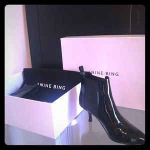 Anine Bing Stevie Bootie Patent Black